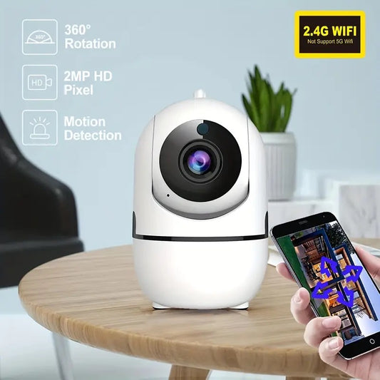 1pc High-definition Camera, 2.4G Wireless Wifi Security Home Camera, Baby And Pet Monitor, 1080P Wireless Automatic Tracking Monitor, Motion Detection And Tracking, Night Vision, Two-way Voice, High Security