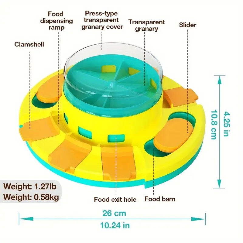 Jucărie interactivă pentru hrănirea câinilor - Distribuitor de recompense cu hrănire lentă pentru antrenament IQ, potrivit pentru rase mici și mari.